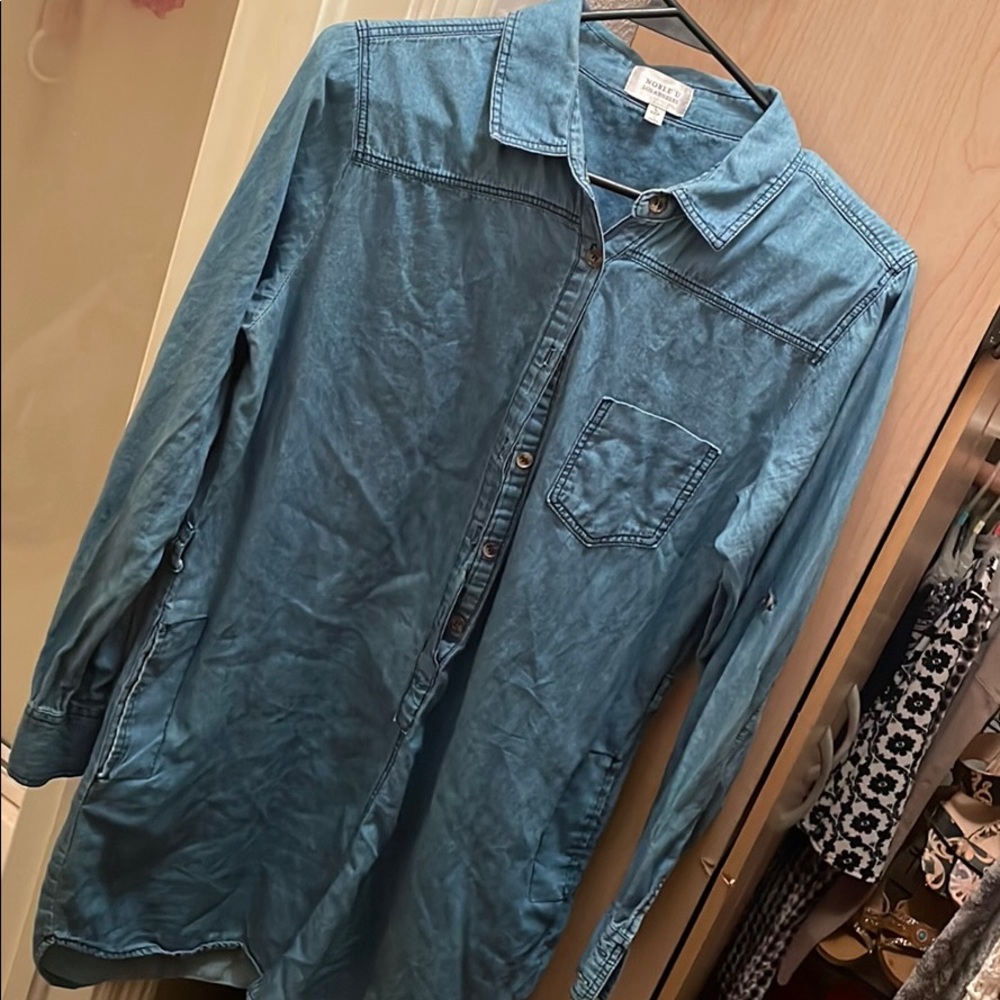 Noble U light blue jean short dress